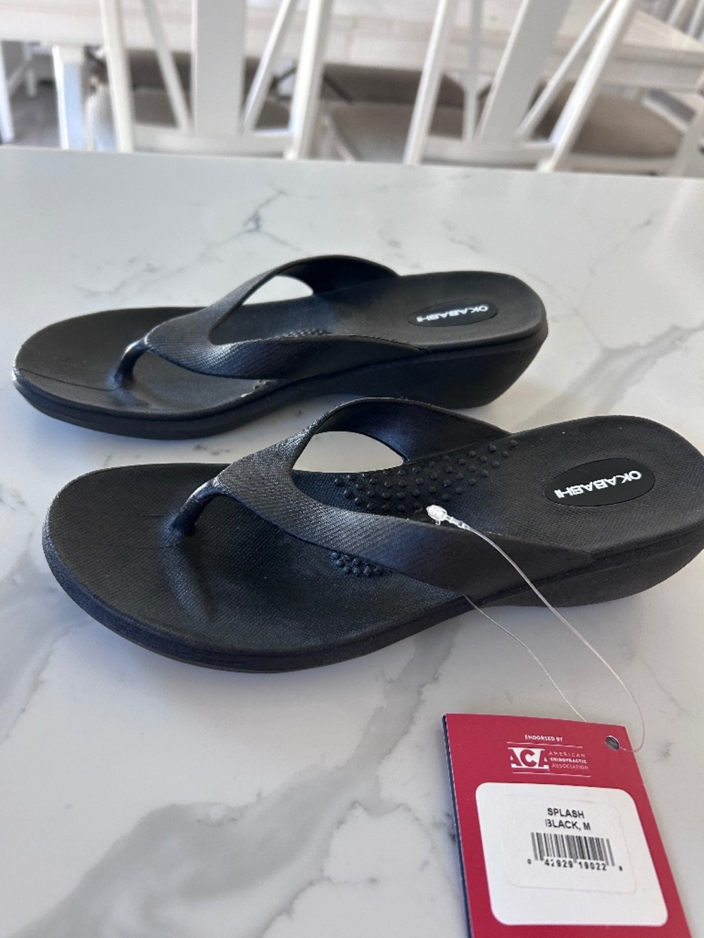Okabashi splash flip flop Sz M 6.5-7.5